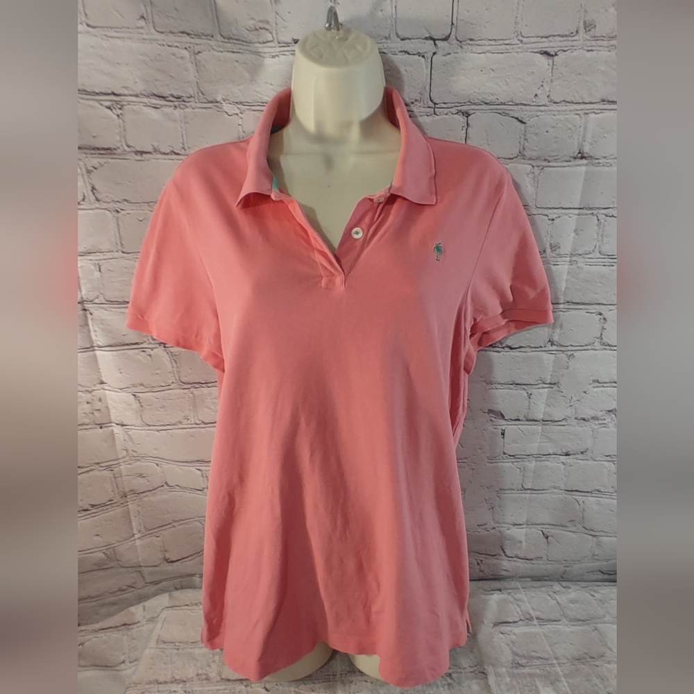 Lilly Pulitzer Resort Fit Pink Large Polo Pima Cotton Shirt